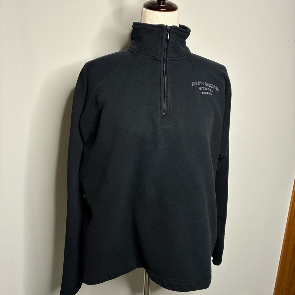 JanSport South Dakota State Black Quarter-Zip Fleece Pullover Size XXL
